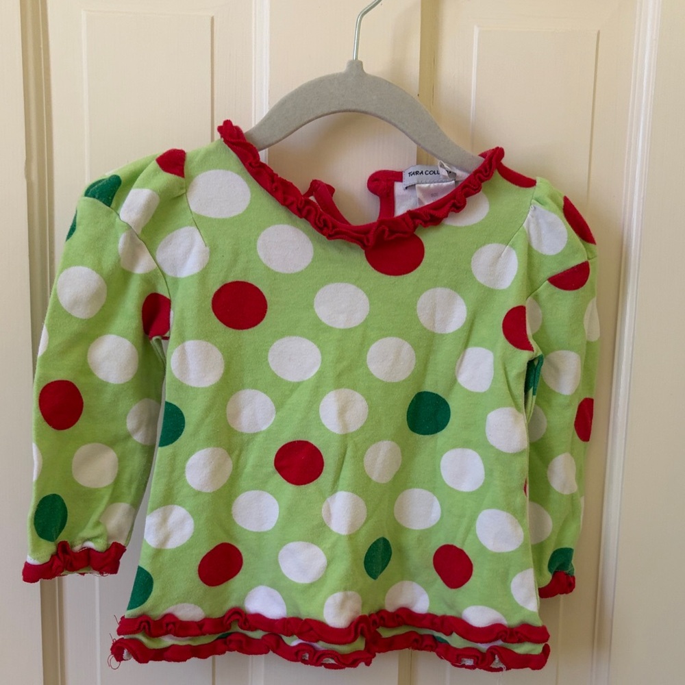 Kids Polka Dot Matching Set - Green and Red